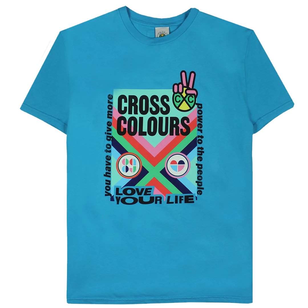 Cross Colours Love Your Life T Shirt - Blue New Arrivals 3 Cross Colours Love Your Life T Shirt - Blue New Arrivals