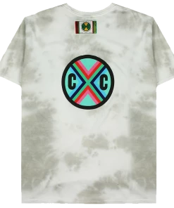 New Arrivals Cross Colours Circle Logo T Shirt - Grey Tie Dye