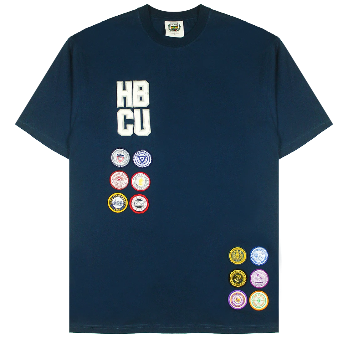 Cross Colours X HBCU Patches T-Shirt - Navy New Arrivals 3 Cross Colours X HBCU Patches T-Shirt - Navy New Arrivals