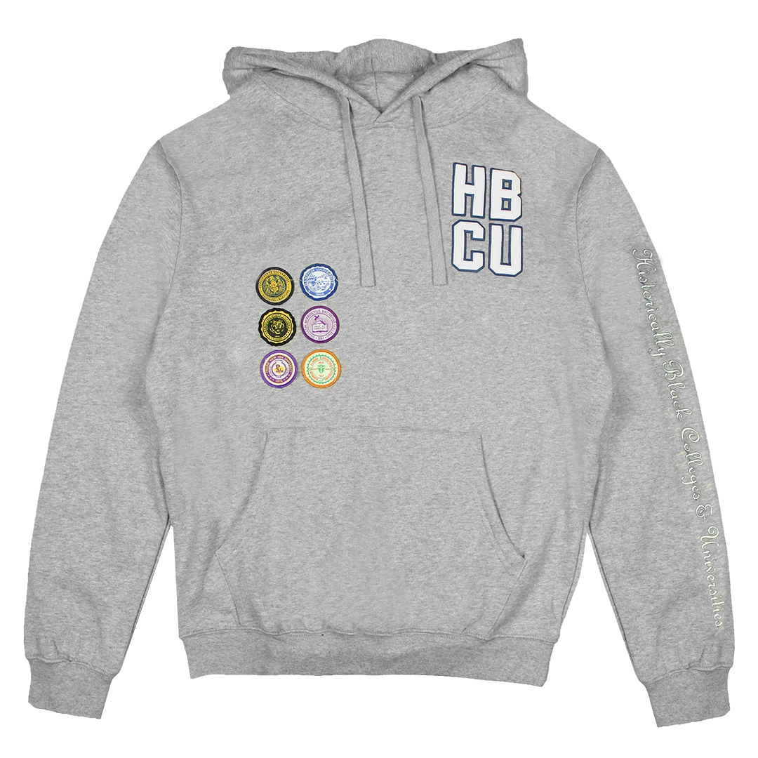 Cross Colours X HBCU Patches Hoodie - Heather Grey New Arrivals 3 Cross Colours X HBCU Patches Hoodie - Heather Grey New Arrivals