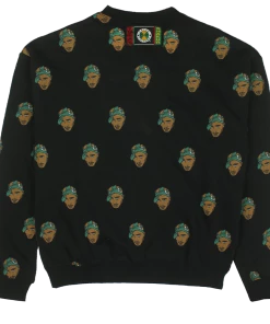 New Arrivals Cross Colours Tupac Allover Crewneck - Black