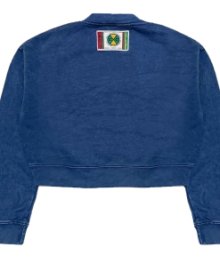 New Arrivals Cross Colours Boyz N The Hood Guidance Crop Sweatshirt - Blue Mineral