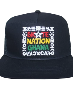 Cross Colours X Skate Nation Tribal Print Trucker Hat - Navy