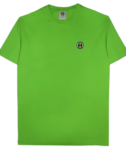 New Arrivals Cross Colours Embroidered Circle Logo T Shirt - Lime Green