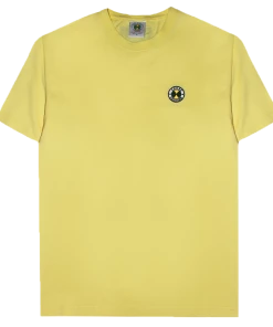 Cross Colours Embroidered Circle Logo T Shirt - Yellow