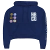 New Arrivals Cross Colours HBCU Patches Crop Hoodie - Navy 2 New Arrivals Cross Colours HBCU Patches Crop Hoodie - Navy