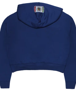 New Arrivals Cross Colours HBCU Patches Crop Hoodie - Navy