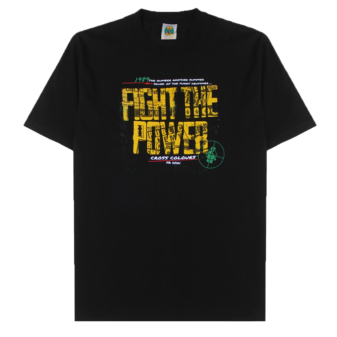 New Arrivals Cross Colours Fight The Power T Shirt - Black 3 New Arrivals Cross Colours Fight The Power T Shirt - Black