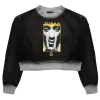 New Arrivals Cross Colours Tupac Hush Crop Sweatshirt - Black Ombre