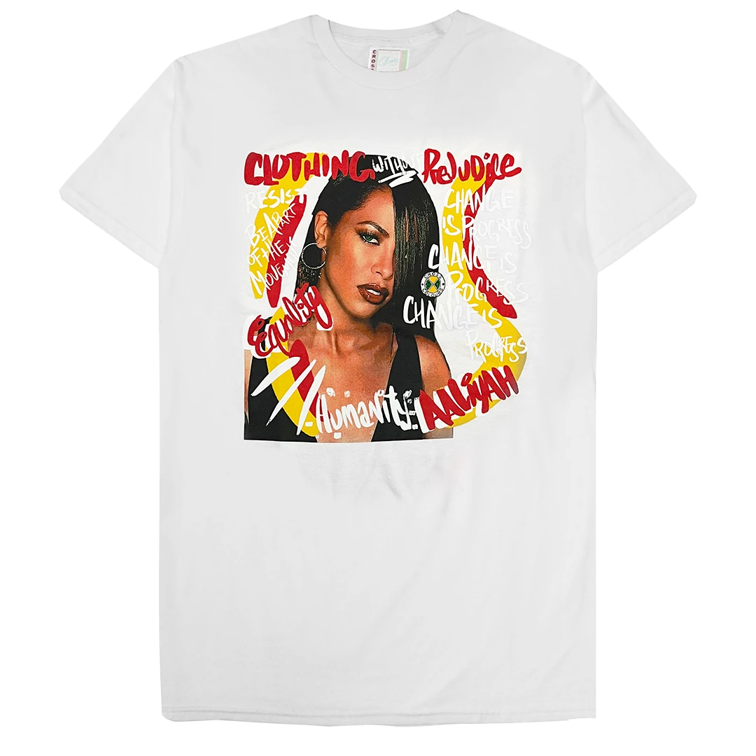 Cross Colours X Aaliyah Equality Art T Shirt - White 3 Cross Colours X Aaliyah Equality Art T Shirt - White