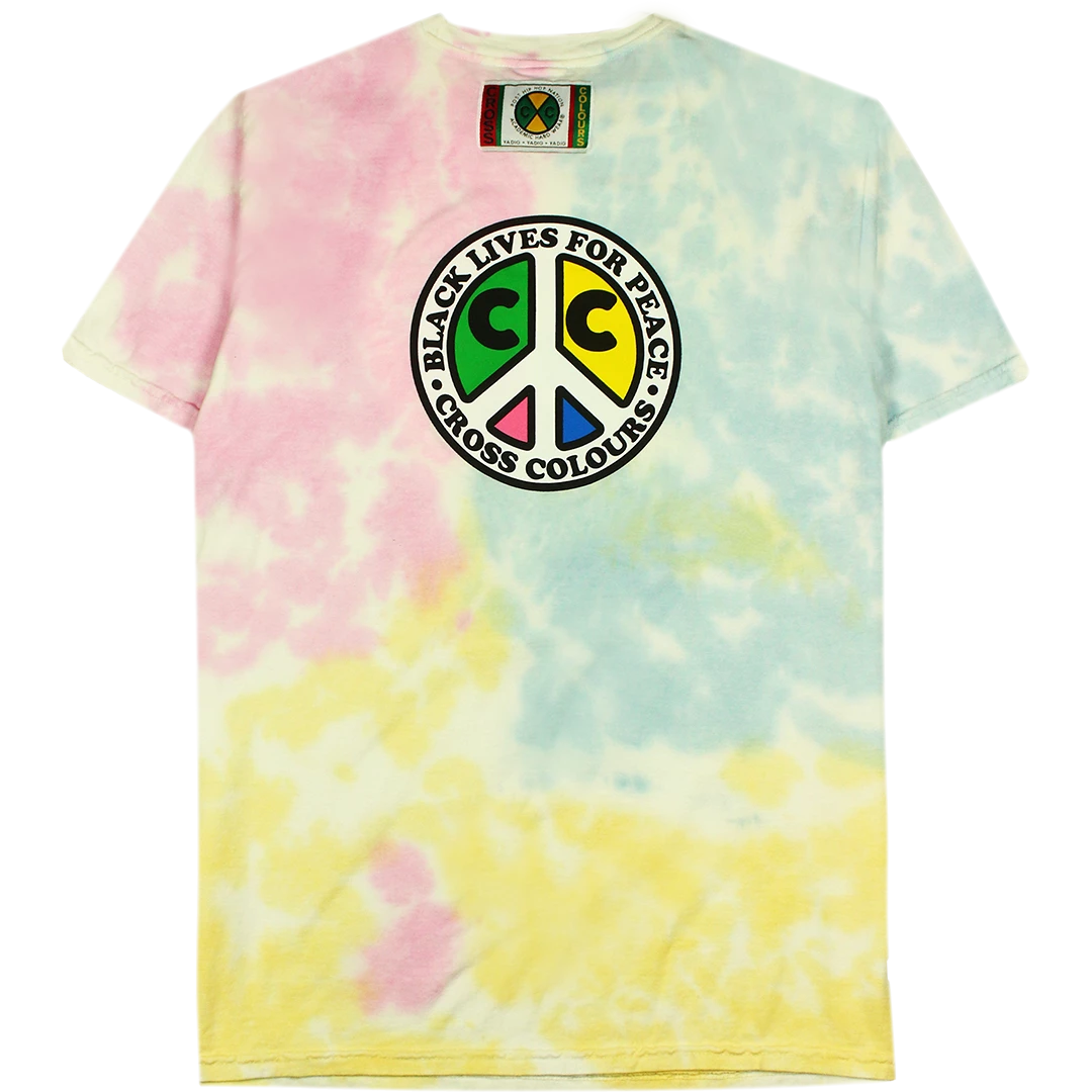 Cross Colours Black Lives For Peace T Shirt - Tie Dye 4 Cross Colours Black Lives For Peace T Shirt - Tie Dye