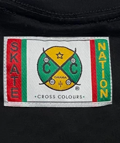 New Arrivals Cross Colours X Skate Nation Label T Shirt - Black