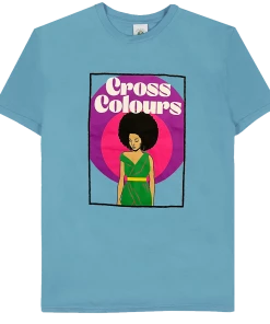 New Arrivals Cross Colours Empower The Female Culture T Shirt - Blue