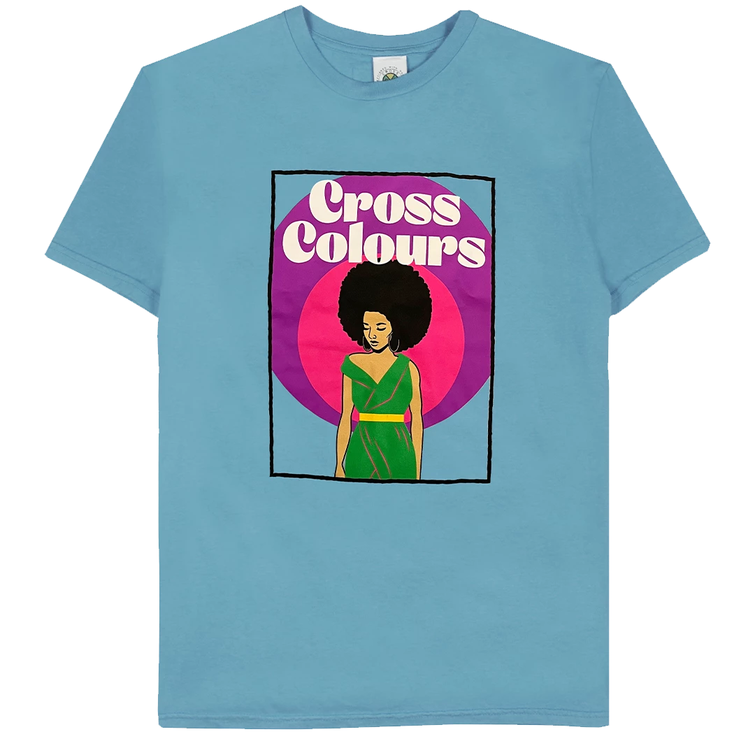 New Arrivals Cross Colours Empower The Female Culture T Shirt - Blue 3 New Arrivals Cross Colours Empower The Female Culture T Shirt - Blue