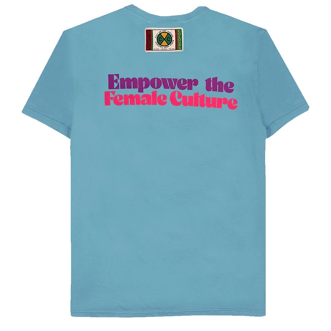 New Arrivals Cross Colours Empower The Female Culture T Shirt - Blue 4 New Arrivals Cross Colours Empower The Female Culture T Shirt - Blue