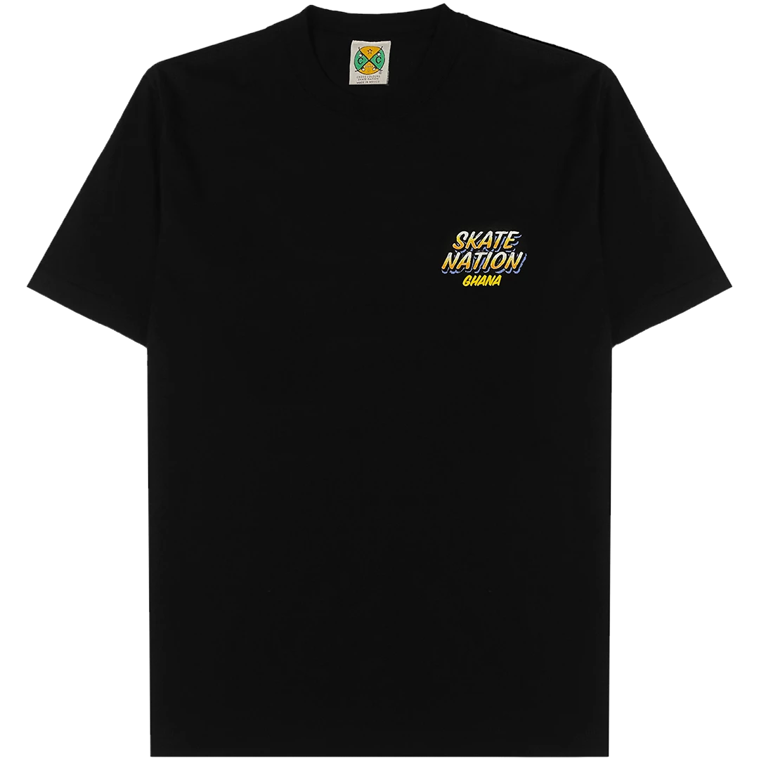New Arrivals Cross Colours Ghana Skate Guy T Shirt - Black 4 New Arrivals Cross Colours Ghana Skate Guy T Shirt - Black