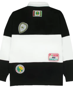 New Arrivals Cross Colours Wide Stripe Patches Rugby - Black