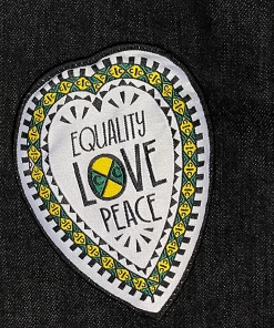 Cross Colours Love Black Lives Relaxed Drop Crotch Patch Jeans - Black New Arrivals