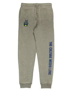 New Arrivals Cross Colours Peace Hand Logo Jogger - Mineral Grey