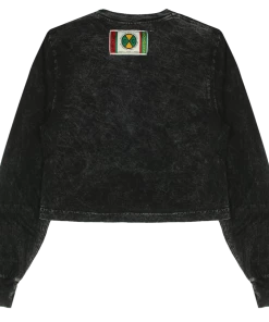 Cross Colours Snoop Dogg Transparent Crop LS T Shirt - Mineral Black