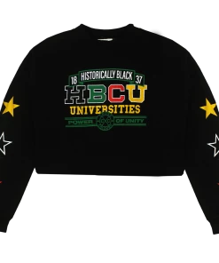 New Arrivals Cross Colours X HBCU Power In Unity Crop Sweatshirt - Black