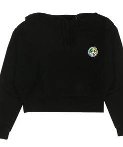 New Arrivals Cross Colours Black Lives For Peace Crop Hoodie - Black