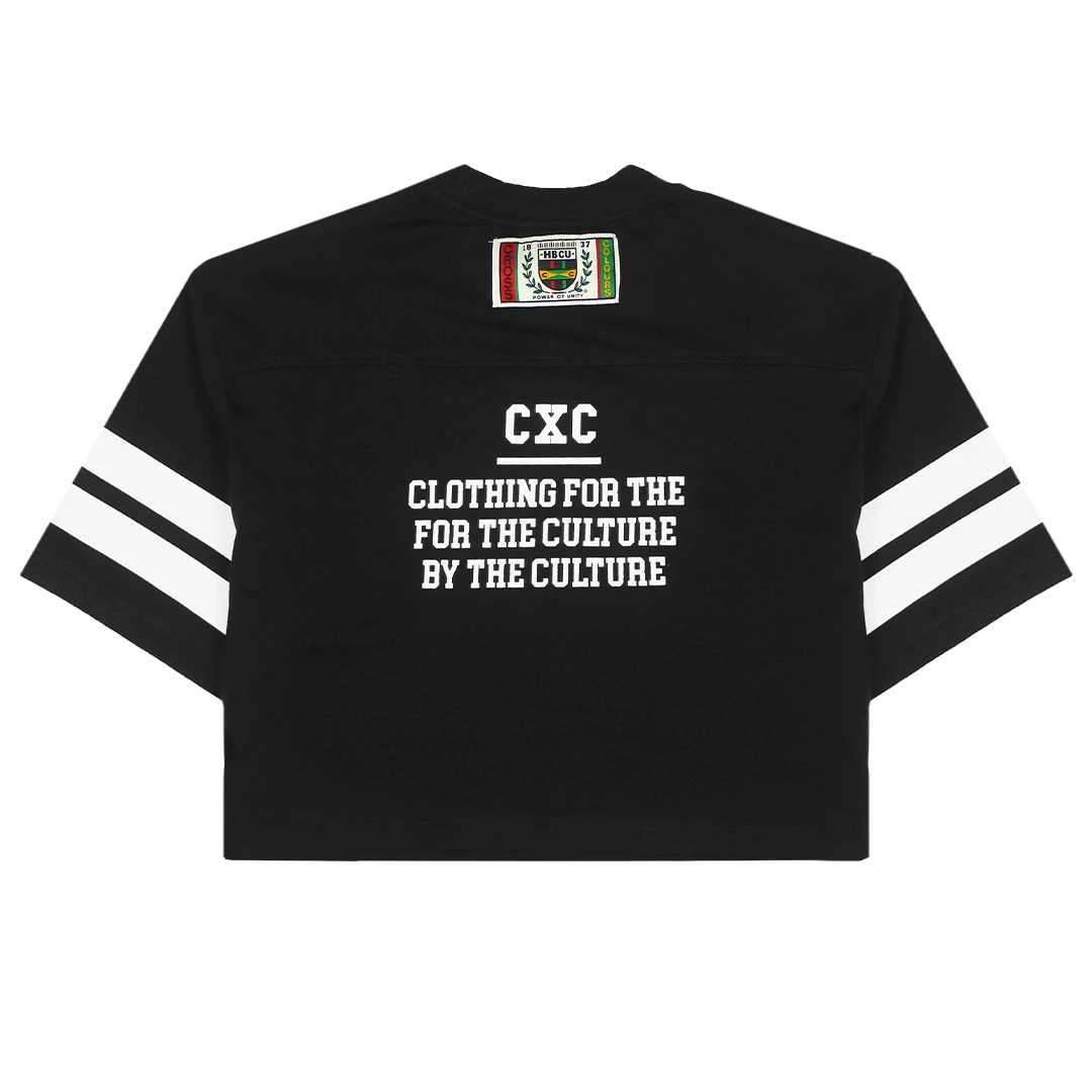Cross Colours X HBCU Higher Learning Crop T-Shirt - Black 4 Cross Colours X HBCU Higher Learning Crop T-Shirt - Black