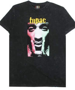 New Arrivals Cross Colours Tupac Flag T Shirt - Black Mineral
