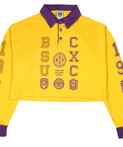 New Arrivals Cross Colours X BSU Future Leaders Crop LS Rugby - Yellow