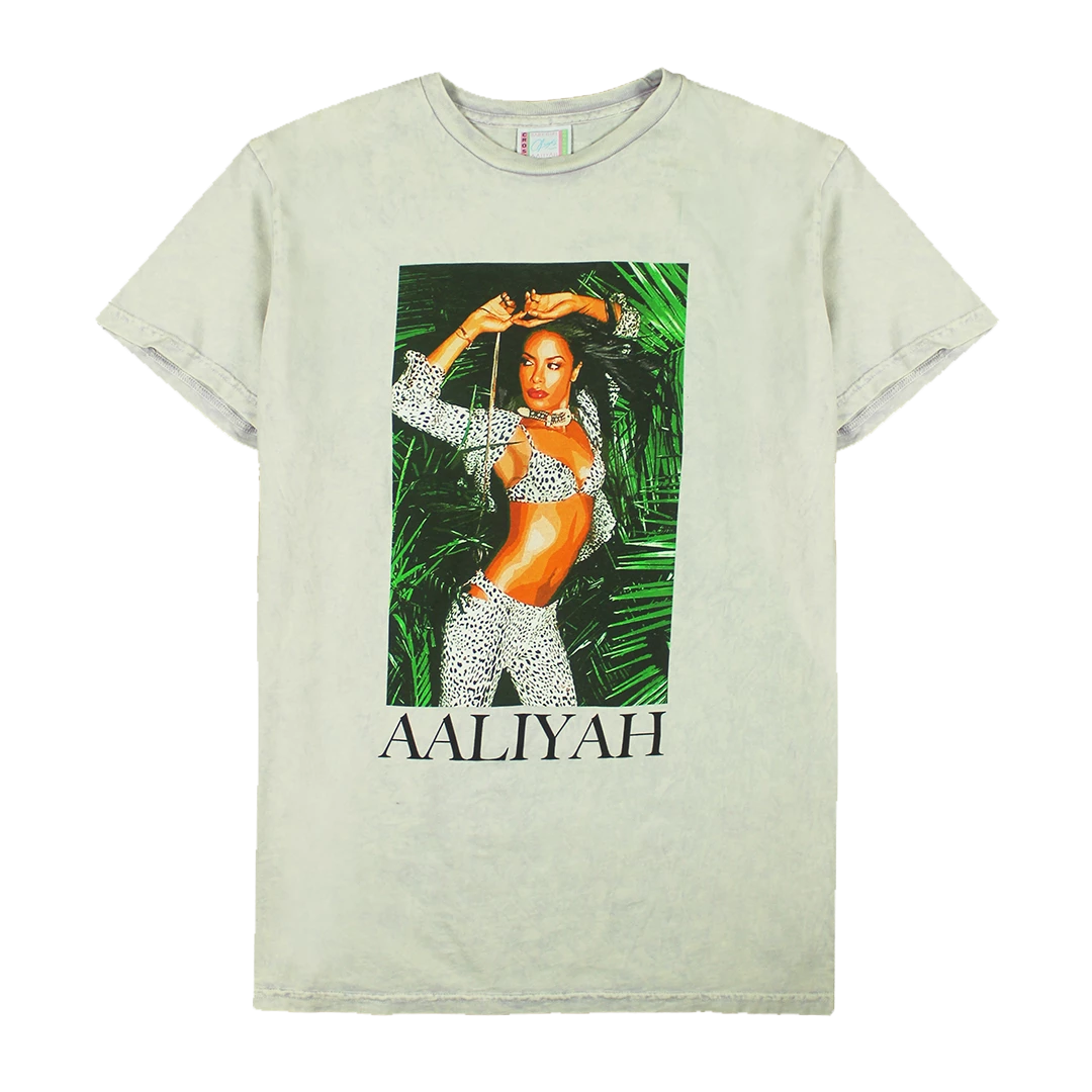 Cross Colours Aaliyah Strike A Pose T Shirt - White Mineral 3 Cross Colours Aaliyah Strike A Pose T Shirt - White Mineral