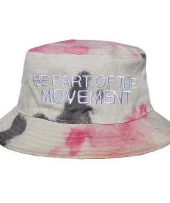 Cross Colours Be Part Of The Movement Bucket Hat - Tie Dye (Pink/Grey) New Arrivals
