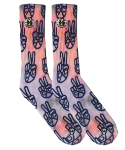Cross Colours Be Part Of The Movement Socks - Tie Dye(Pink/Grey) New Arrivals