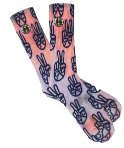 Cross Colours Be Part Of The Movement Socks - Tie Dye(Pink/Grey) New Arrivals