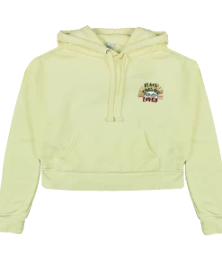 Cross Colours Black Lives Are Loved Crop Hoodie - Off White