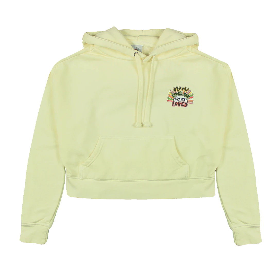 Cross Colours Black Lives Are Loved Crop Hoodie - Off White 3 Cross Colours Black Lives Are Loved Crop Hoodie - Off White