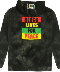 Cross Colours Black Lives For Peace Hoodie- Blk/Gry Tie Dye New Arrivals