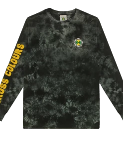 New Arrivals Cross Colours Black Lives For Peace LS T Shirt - Blk/Gry Tie Dye