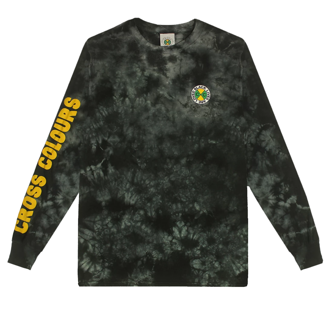 New Arrivals Cross Colours Black Lives For Peace LS T Shirt - Blk/Gry Tie Dye 3 New Arrivals Cross Colours Black Lives For Peace LS T Shirt - Blk/Gry Tie Dye
