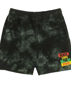 New Arrivals Cross Colours Black Lives For Peace Short - Blk/Grey Tie Dye