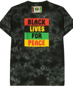 New Arrivals Cross Colours Black Lives For Peace T Shirt - Blk/Gry Tie Dye