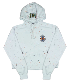 New Arrivals Cross Colours Circle Logo Crop Hoodie - Tie Dye