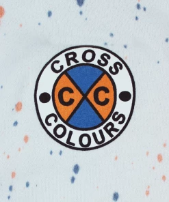 New Arrivals Cross Colours Circle Logo Crop Hoodie - Tie Dye