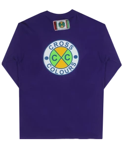 New Arrivals Cross Colours Circle Logo L/S T-Shirt - Purple
