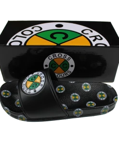 Cross Colours Circle Logo Slides - Black