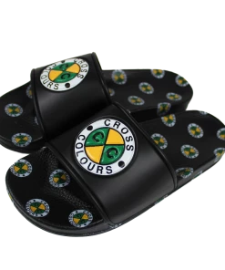 Cross Colours Circle Logo Slides - Black