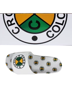 Cross Colours Circle Logo Slides - White New Arrivals