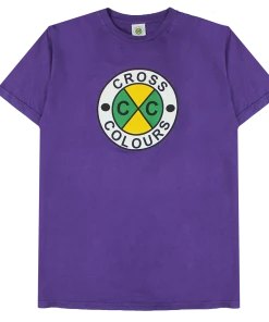 Cross Colours Circle Logo T Shirt - Purple