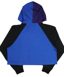 Cross Colours Color Block Baseball Crop Jacket - Purple/Blue New Arrivals