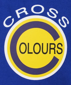 Cross Colours Color Block Baseball Crop Jacket - Purple/Blue New Arrivals