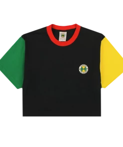 New Arrivals Cross Colours Color Block Crop T Shirt - Multi